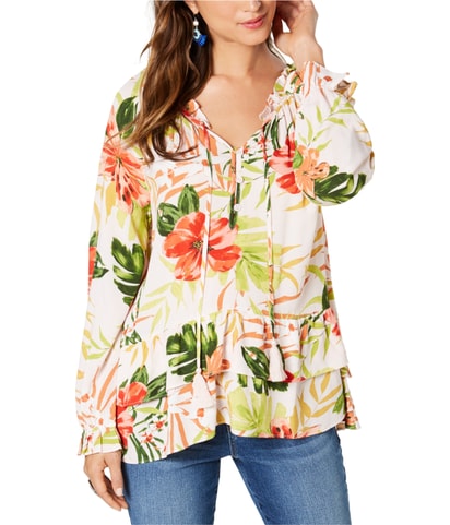 Ruffled Hem Shell Blouse
