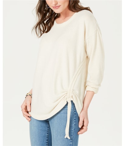 Ruched Tie Pullover Sweater
