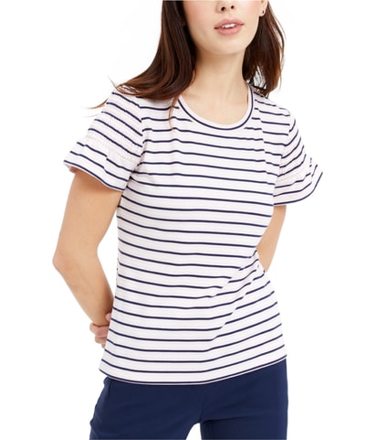 Smocked Sleeve Embellished T-Shirt
