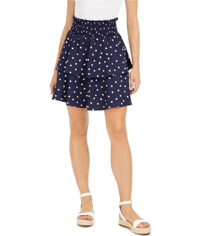 Polka Dot Tiered Mini Skirt