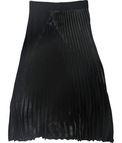 Mixed-Media Pleated A-line Skirt