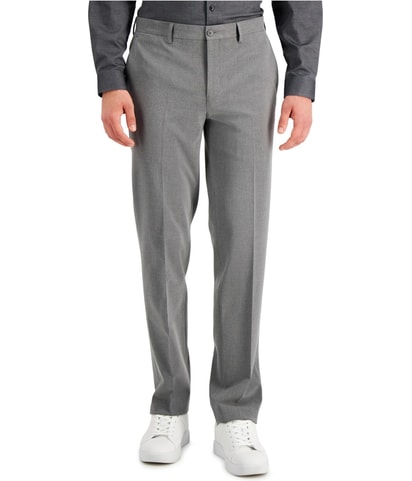 Finished Hem Straight Leg Slim Dress Pants