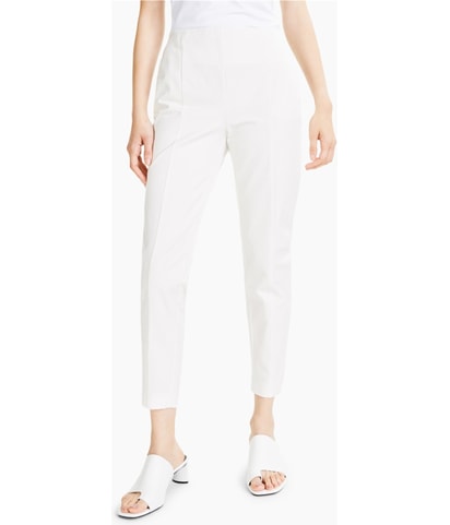 Stretch Zippered Pocketed Seamed Straight Leg Casual Pants