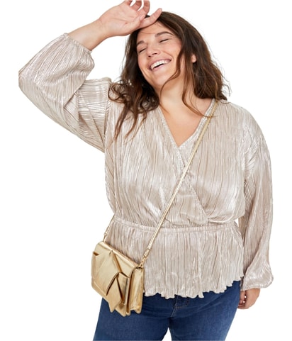 Plisse Peplum Blouse