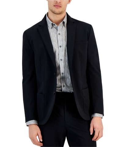 Notch Lapel Patch Pocket Two Button Blazer Jacket