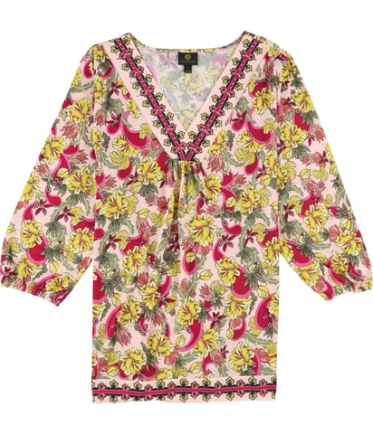 Rhinestone Neck Knit Blouse