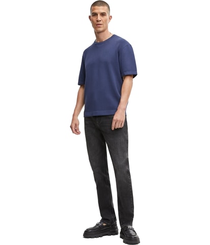 Relaxed-Fit Short-Sleeve Crewneck Pullover Sweater