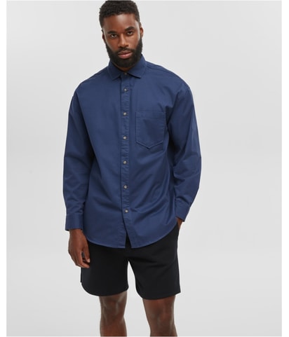 Denim Pocket Twill Button Up Shirt