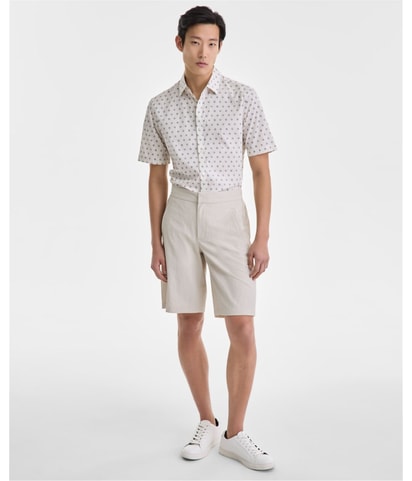 Modern Puckered 11" Casual Bermuda Shorts
