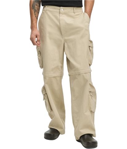 Relaxed-Fit Twill Straight Leg Relaxed Convertible Cargo Casual Pants