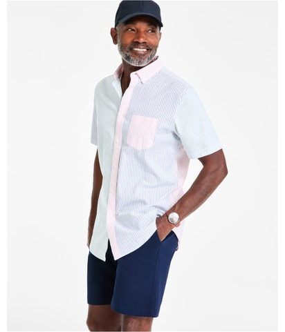 COlorblock Oxford Button Up Shirt