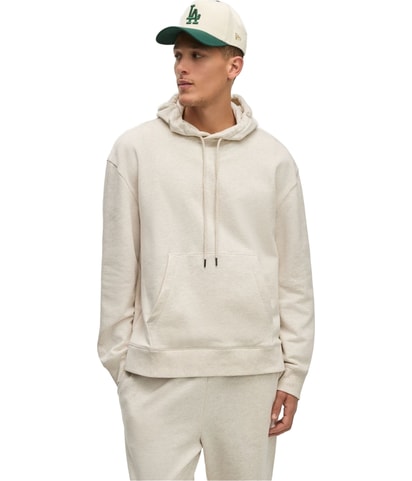 Relaxed-Fit Heathered Hoodie Sweatshirt