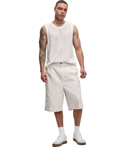 Oversized Speckled Textured Casual Walking Shorts