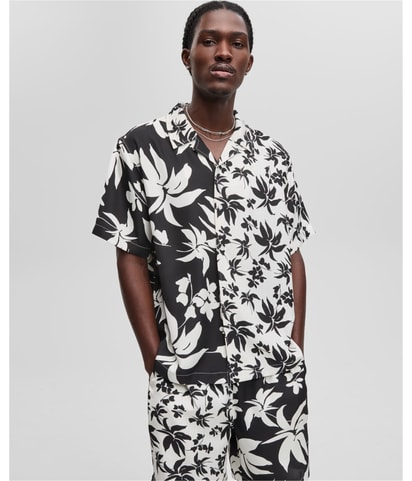 Palm Reverse Splicing Button Up Shirt