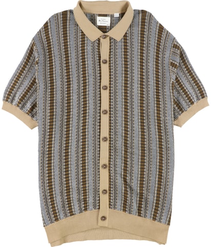 Ben Sherman Textured Stripe Knitted Button Up Shirt