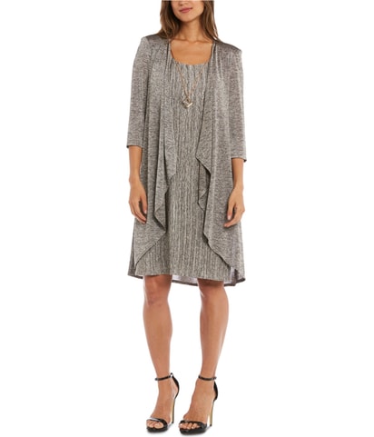 Heathered 3/4 Sleeve Cardigan Sweater