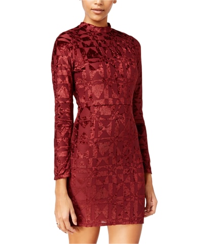 Flocked Abstract Bodycon Dress