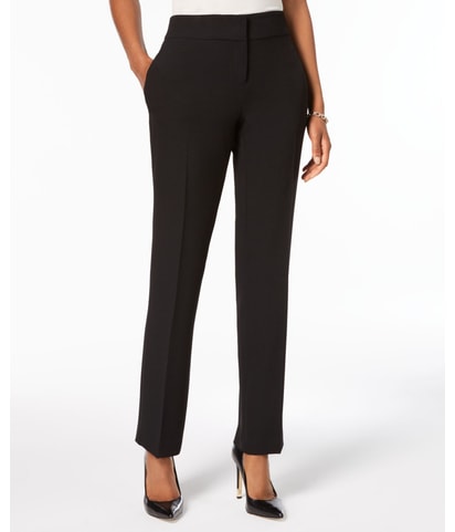 Solid Straight Leg Dress Pants