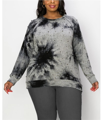 Gunmetal Studs Knit Blouse