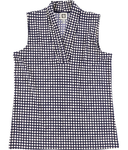 Pleated Neck Sleeveless Blouse Top