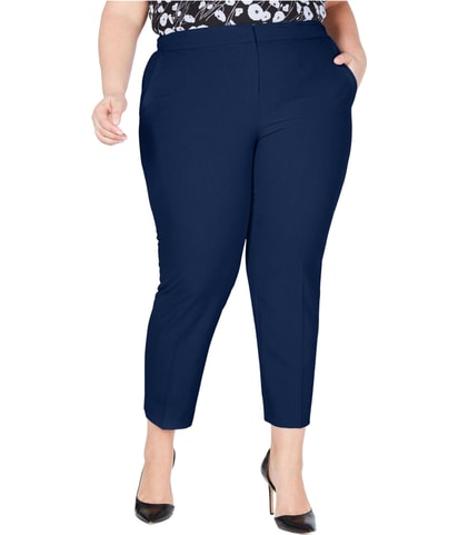 Solid Straight Leg Slim Dress Pants