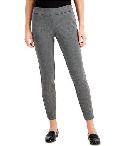Herringbone Tapered Cropped Capri Casual Pants