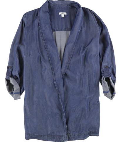 Chambray Duster Cardigan Sweater