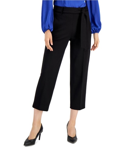 Side Pocketed Straight Leg Cropped Capri Casual Pants