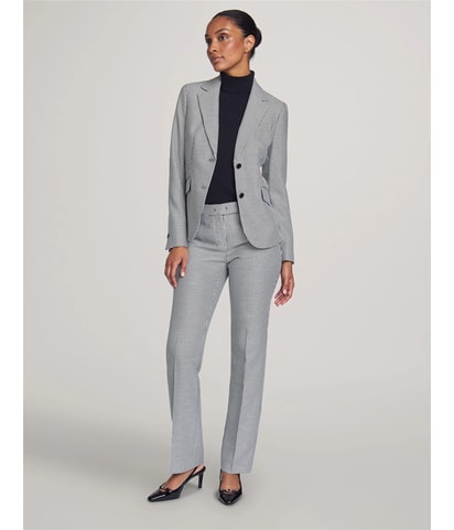 Mini Houndstooth Two Button Blazer Jacket