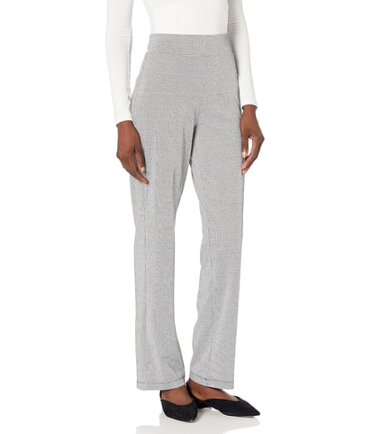Houndstooth Straight Leg Casual Pants
