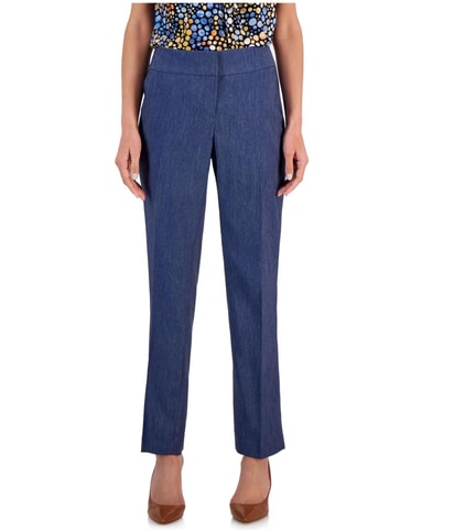 Chambray Straight Leg Slim Casual Pants