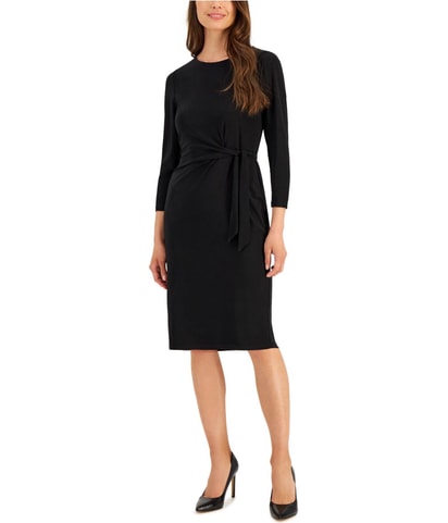 Side Tie Wrap Sheath Dress