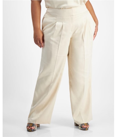 Pleated Straight Leg Dress Pants