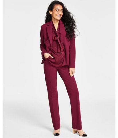 Solid One Button Blazer Jacket