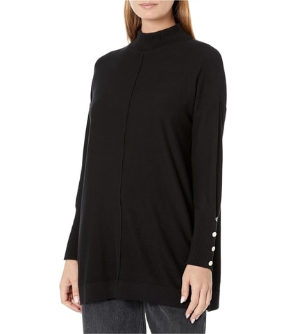 Button Trim Cuffs Pullover Sweater