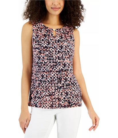Pleated Bar Trim Knit Blouse