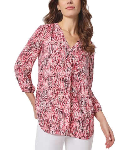 Front Pleat Peasant Blouse