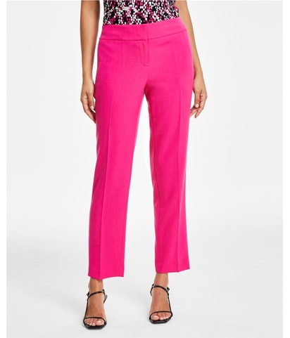 Solid Straight Leg Casual Pants