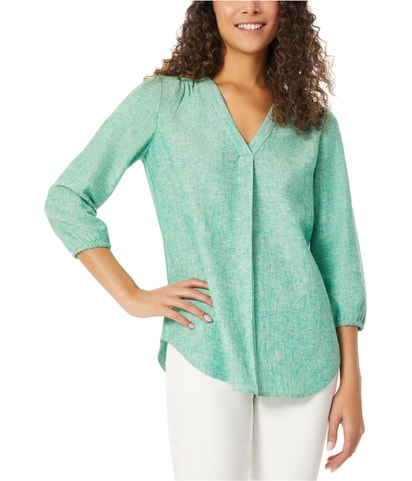 Pleated Front Tunic Blouse
