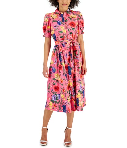 Puff Sleeve Shirt Dress