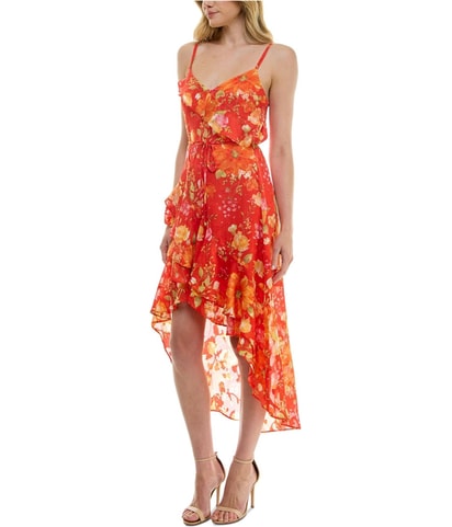 Printed High-Low Dress