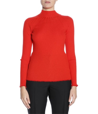 Ribbed Mock Turtleneck Pullover Sweater
