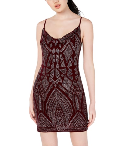 Drape-Front Glitter Bodycon Dress