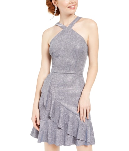 Shimmer Knit Ruffled Dress
