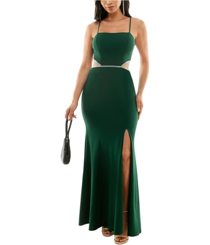 Cutout Scuba Crepe Gown Dress
