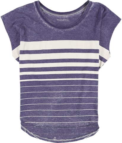 Mouchette Striped Burnout Basic T-Shirt