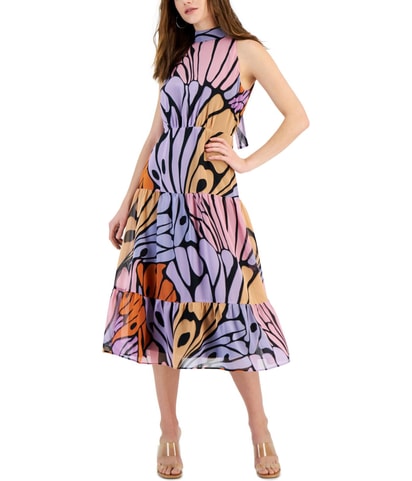 Tie-Back Midi Dress