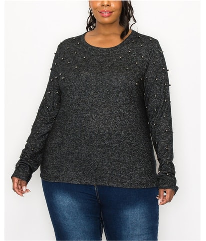 Gunmetal Studs Knit Blouse
