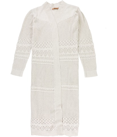 Pointelle-Stitch Cardigan Sweater