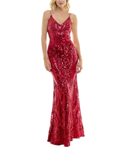 Strappy Sequined Maxi Gown Bodycon Dress